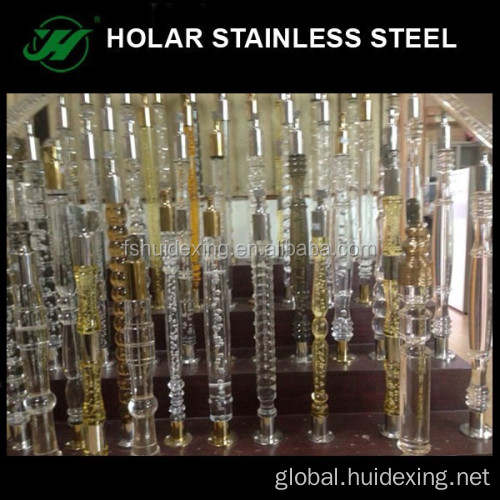 Stainless Steel Railing project acrylic Material and Flooring Mounted acrylic baluster Manufactory